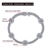 Serenity Day S925 Sterling Silver Plate Pt950 Sparkling Buckle Bangles 8.3-9.1 Carat D Color Moissanite Tennis Bracelet Jewelry