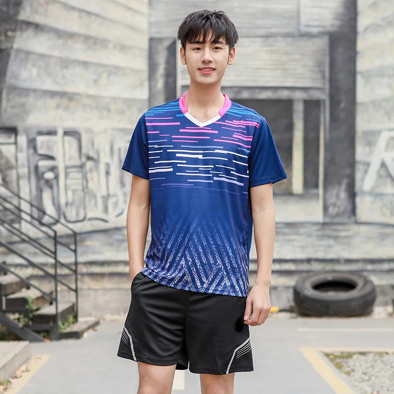 New Badminton Shirts Men Women Table Tennis Shirts Outdoor Running T-Shirts Fitness Gym Tennis Shirts Unisex