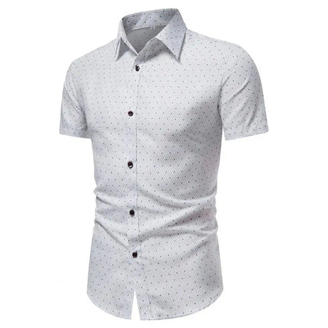 Men Shirt Formal Men Top Single-breasted Summer Top Lapel Summer Shirt Dot Print Shirt Business Shirt ropa hombre camisas