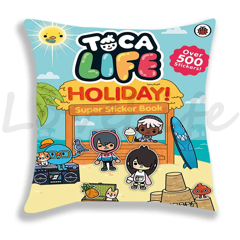 Toca Life World Pillow Case Home Decorative Toca Boca Throw Pillowcase 45*45cm Sofa Cartoon Cushion Covers Zipper Pillow Cover