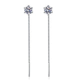 SEMNI Wholesale 1.0/2.0CT D color Moissanite Tassel Classic Drop Earrings for Women Lab Diamond S925 Sterling Silver Gold Plated