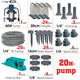 Garden 60W Self-Priming Pump Timer Mistsing Irrigation Kit for Greenhouse 1/4”Hose Sprayer Nozzle Automatic Irrigation Equipment