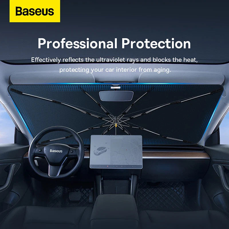 Baseus Car Sunshade Foldable Windshield Sunshade Curtain Car Front Window Foldable Universal Windshield Car Accessory For Tesla