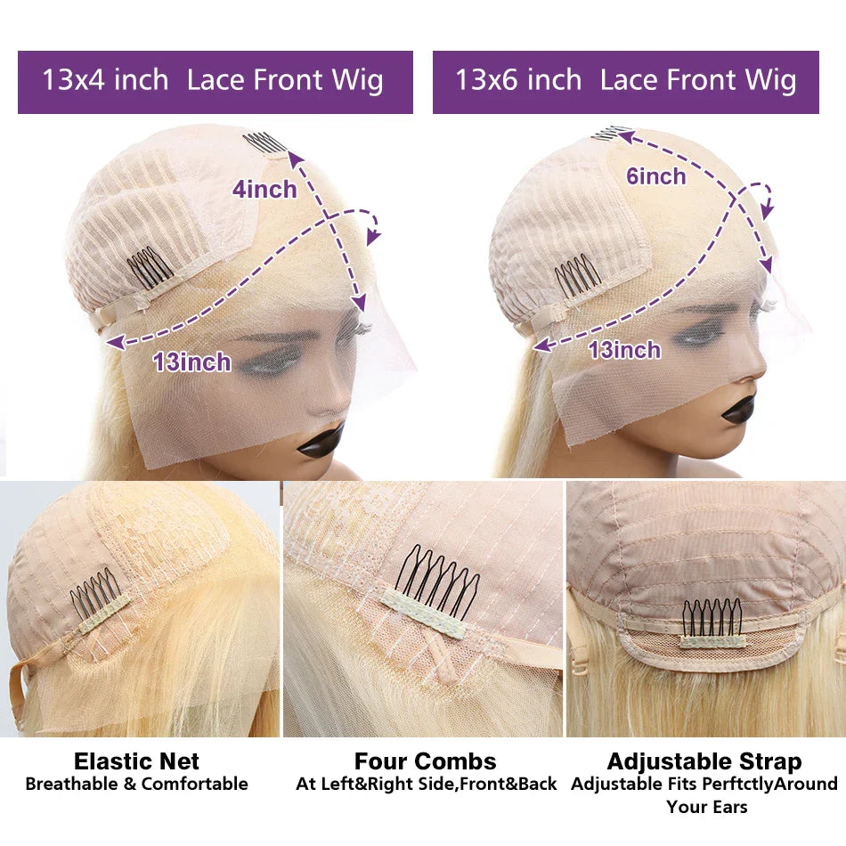 Wigirl 613 Lace Frontal Wig 13x6 Honey Blonde Body Wave Lace Front Wig Brazilian 13x4 Transparent Color Human Hair Wig For Women