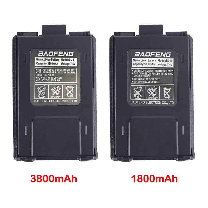 BAOFENG Battery BL-5 Li-ion 1800mAh Battery 3800mAh Battery For UV5R UV 5R Walkie Talkie Two Way Radio Accessory