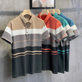 Top 95% Cotton New Brand Designer Polo Shirt Man Summer Stripe Regular Short Sleeve Business Casual Top Fashion Clothing Man2023