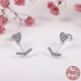 Earrings 925 Silver Asymmetrical Heart Hoop Earrings for Women Fashion Trendy Sterling Silver 925 Earring Original Jewelry Gift