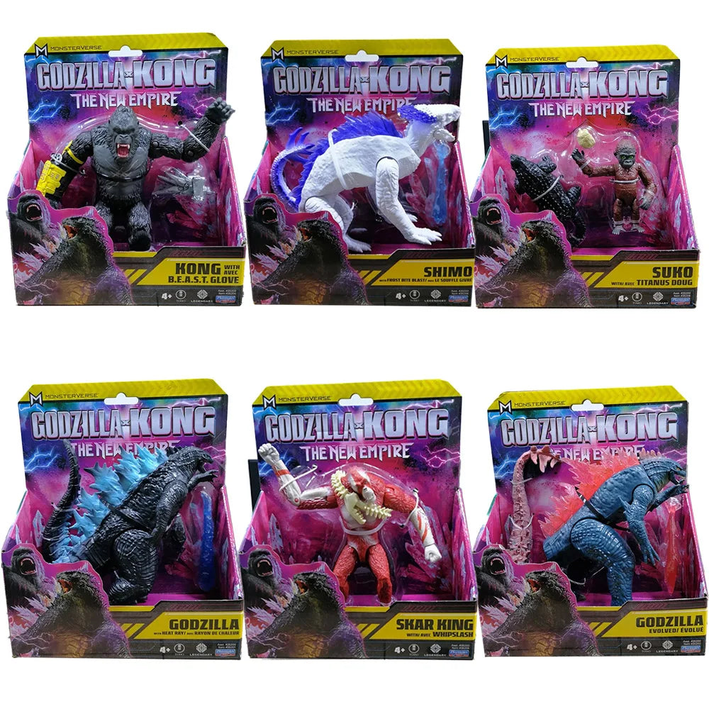 Godzilla Model VS Kong New Empire 2024 Action Figure Joints Movable Skar King Shimo Titanus Doug Kids Birthday Gifts Collectible