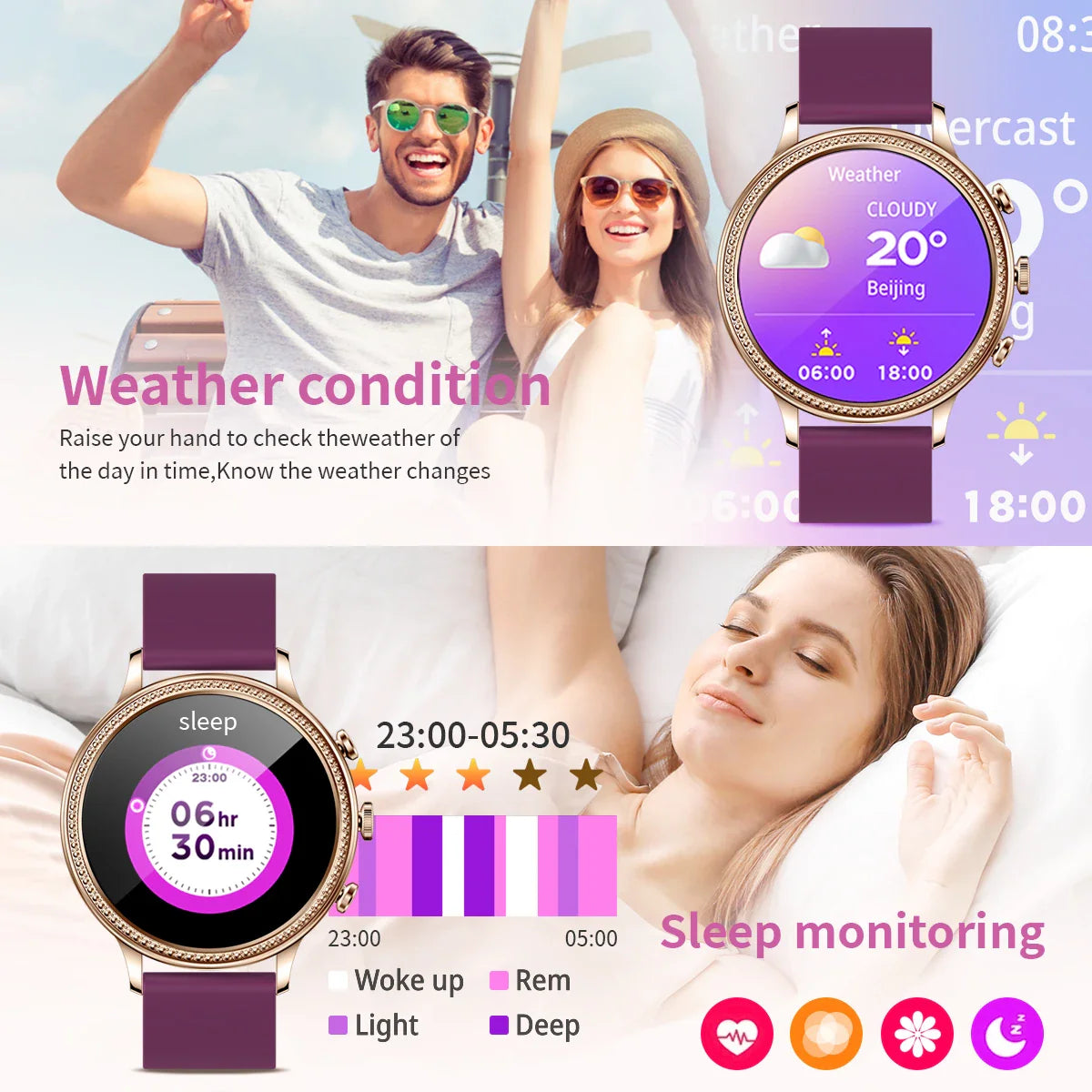 LIGE Luxury Smart Watches For Women Bluetooth Call Connected Phone Women Watch Health Monitor Sports Smartwatch 2023 Women Gift