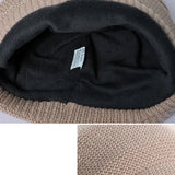 Fleece Lined Knitted Hat Casual Thickened Short Brim Beanies Soft Plush Keep Warm Ear Protection Women Girl