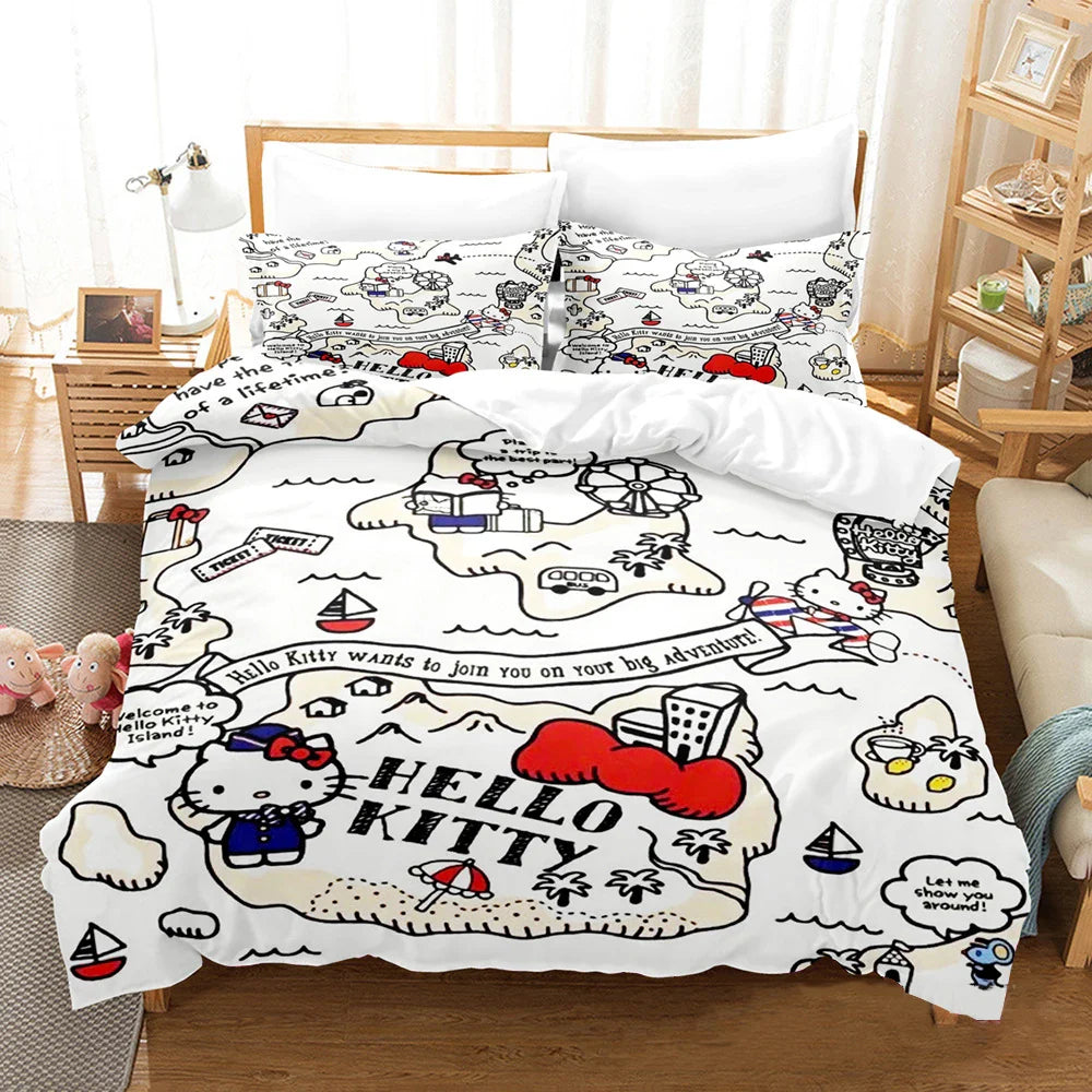 Keeppley Kitty Animation Derivatives Bedding Sets Australia /Europe/USA Full Queen King Size Quilt Duvet Cover