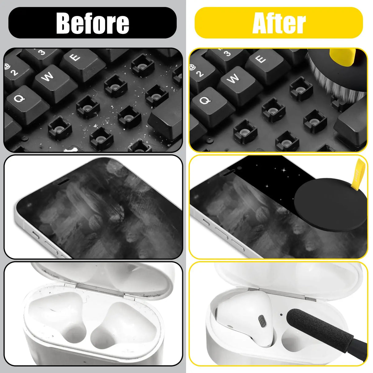 20-in-1 Electronic Clean Brush Tool for iPhone AirPods iPod PC Monitor TV Earphone Camera Earbuds Computer Keyboard Cleaner Kit