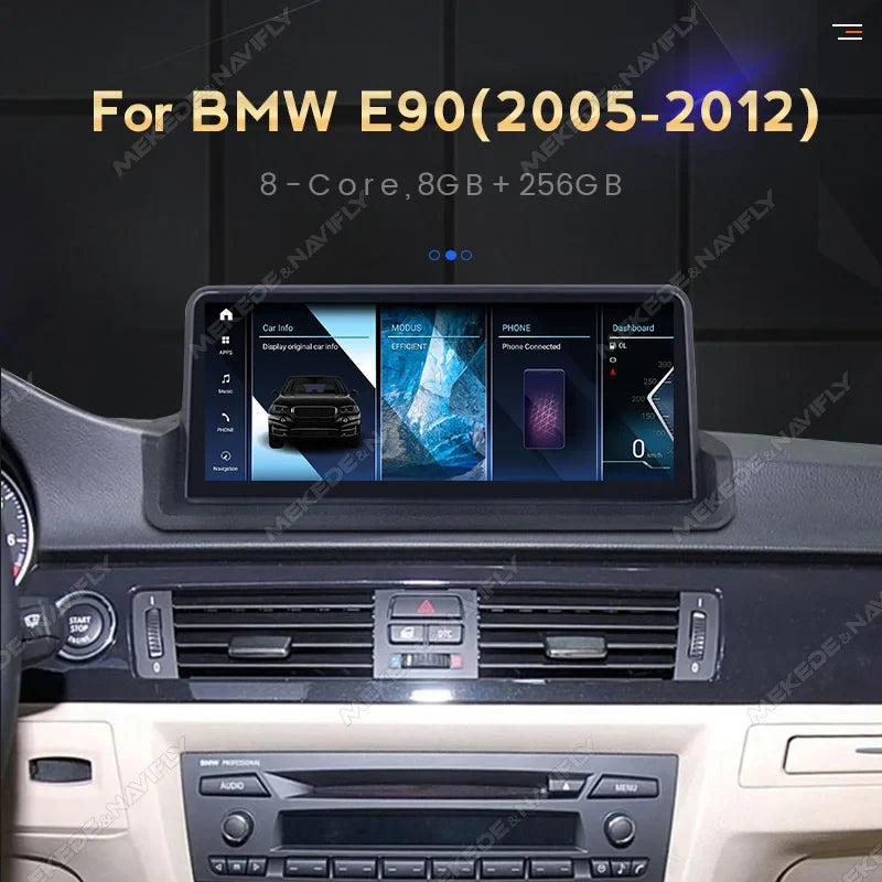 NaviFly 2024 New KSW For BMW 3 Series E90 E91 E92 2005 - 2012 Car Intelligent System Android 13 Snapdragon 680 8GB 256GB Carplay