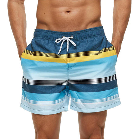 ESCATCH Fast Dry Men's Board Shorts Vertical Stripe Design New Arrival Summer Beach Surfing Man Swim Pants Plus Size