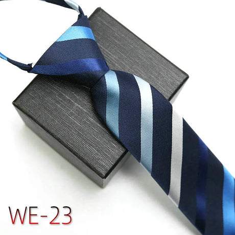 New Suit Business Zipper Tie for Man 48*7cm 1200 Pins High-end Polyester Neck Tie Striped Solid Color Grid Flower Ties