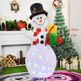 Christmas Inflatable Decoration Santa Claus Snowman Hot Air Balloon LED Lighted Snowing Inflatable Toy New Year Xmas Party Decor