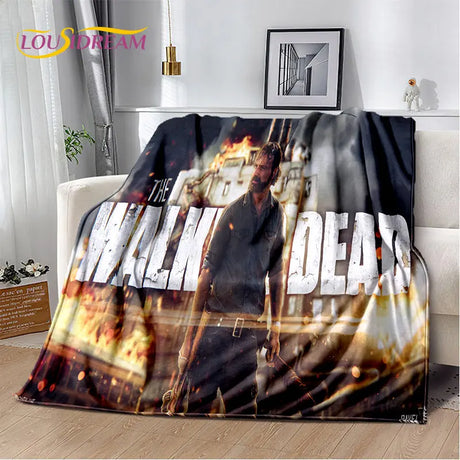 The Walking Dead Horror Soft Plush Blanket,Flannel Blanket Throw Blanket for Living Room Bedroom Bed Sofa Picnic Cover Bettdecke