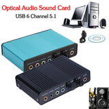 Professional USB Sound Card 6 Channel 5.1 Optical External Audio Card Converter CM6206 Chipset for Laptop Desktop