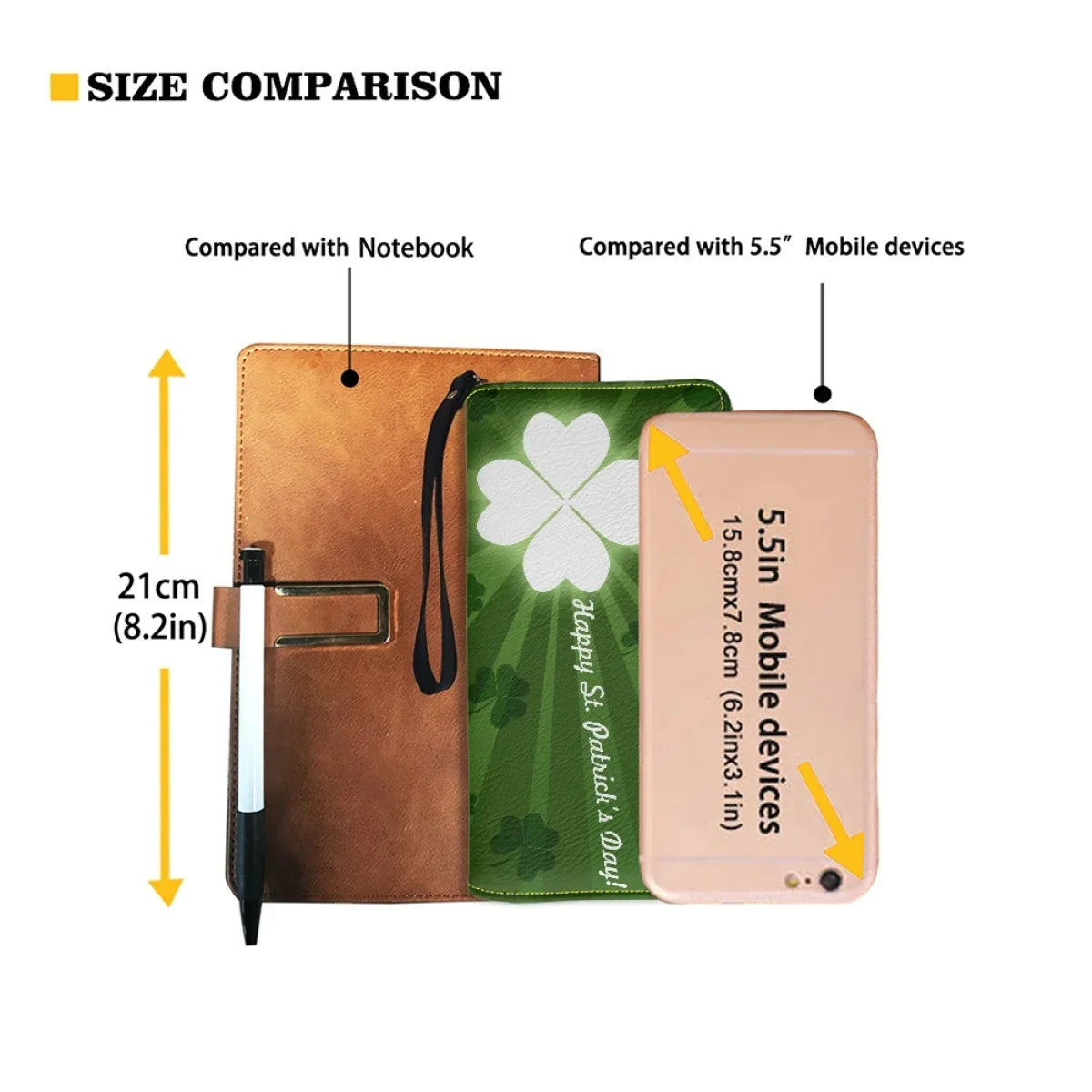 St. Patrick S Day Lucky Shamrock Women Wallet Irish Day Green Theme PU Leather Girls Purse Portable Travel Long Ladies Wallets