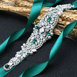 TOPQUEEN Multiple Styles Green Belt With Diamonds Bridal Wedding Accessories Rhinestone Women'S Dresses Evening Girdles S30