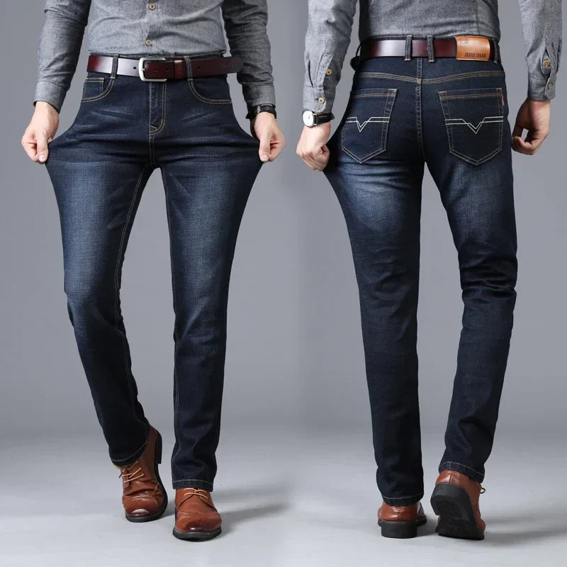 Stretch Autumn/Winter Men's Jeans Men's Style Straight and Versatile Long Pants