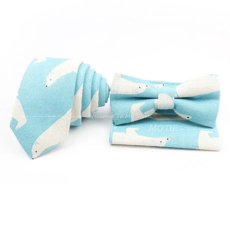 Men Linen Plant Ainmal Ties Set Pocket Handkerchief Bowtie Men Women Tuxedo Suit Unisex Business Wedding Party Accessories Gifts