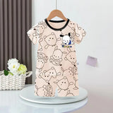 Anime Summer Kids Ice Silk Pajamas Kawaii MyMelodys Kuromis Cinnamorolls Cartoon Short Sleeve Cardigan Loungewear Set