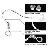 100/300pcs Plated 925 Silver Earring Hook Kit Ear Open Jump Ring DIY Christmas Earring Jewelry Making Findings Accessories Set