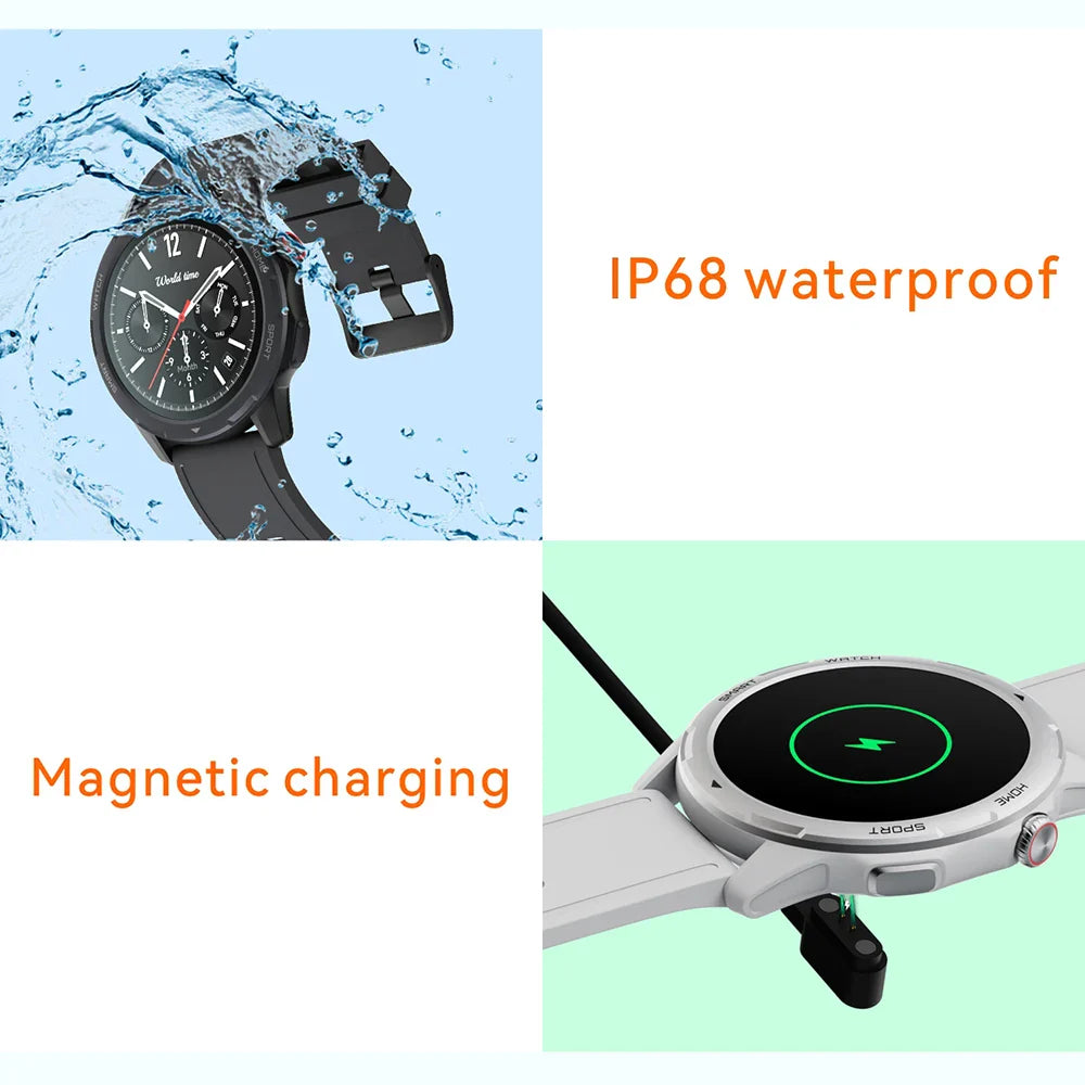 New MW04 fashion smart watch screen 360*360 resolution blood oxygen heart rate sleep monitoring Bluetooth call waterproof