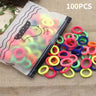 100Pcs/Lot Sweet Hair Band Girls Hair Ties Bows Elastic Rubber Band Flower Small Ball Scrunchies Baby Kids Hair Accessories Gift