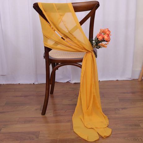 40PCS Chiffon Chair Sashes Wedding Chair Decoration 16x275cm Long For Wedding Aisle Decorations Party Banquet Event Baby Shower