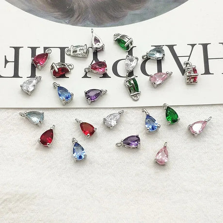 New Arrival! 8x5mm 100pcs Crystal Micro inlay Drop Charm For Handmade Necklace Earring DIY Parts Jewelry Findings & Components