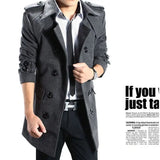 2022 New Men's Spring and Autumn Men's Jacket Slim-fit Woolen Coat Men's Double-breasted Thick Coat Men Winter Coat Trench Coat