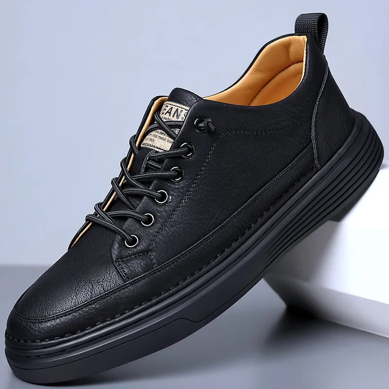 Genuine Leather Shoes for Men Platform Slip on Casual Sneakers for Men 2024 New Comfort Flat Shoes Spring Men's Loafers Shoes