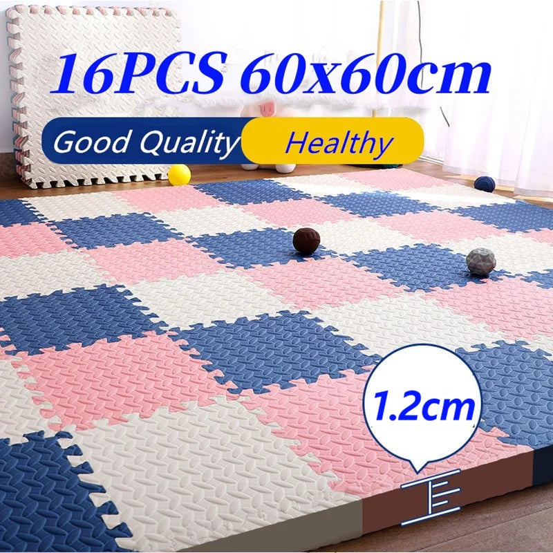 Puzzle Mat Baby Game Mat 60x60cm Play Mats 16PCS Baby Play Mat Baby Activity Gym Game Mats Tatame Baby Rug Floor Mats Foot Mat