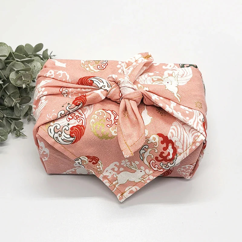 70x70/90x90cm Japanese Handkerchief Furoshiki Double Side Floral Print Bento Gift Wrapping Cloth Square Dust Cover Tablecloth