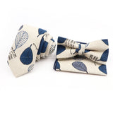 Men Linen Plant Ainmal Ties Set Pocket Handkerchief Bowtie Men Women Tuxedo Suit Unisex Business Wedding Party Accessories Gifts