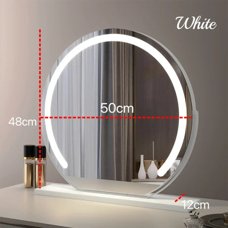 Vanity Mirror with Lights LED Round Makeup Mirror for Bedroom with 10X Magnification Smart Touch Dimmable 3 Modes 360° Rotation