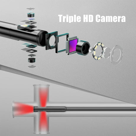 5'' IPS Industrial Endoscope Camera 1080P Full HD Autofocus 1920P Waterproof Rigid Piping Endoscopy Camera Inspection Car Sewer