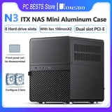 Jonsbo N3 NAS ITX Mini Case All-In-One Aluminum Office Desktop Small Chassis 8 Hard Disk Location Two 100mm Fan Computer PC Case