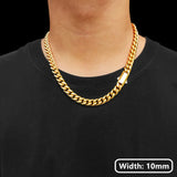 Hip Hop PVD Plated Stainless Steel Necklace Snap Clasp Men Miami Cuban Link Chain Jewelry For Girls Gift Free Laser Logo