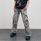 2023 Kanye Y2K Streetwear Baggy Stacked Flared Jeans Cargo Pants For Men Clothing Grey Women Wide Leg Long Trousers Ropa Hombre