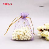 100pcs/lot Moon Star Organza Bags 7x9cm Small Christmas Drawstring Gift Bag Charm Jewelry Boxes Organizer Packaging Bags Pouches