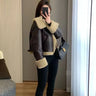 Winter Warm Waterproof Sheepskin Lamb Coat Thick Loose Parka Faux Fur Leather Jacket Female Plus Size Zipper Moto Biker Outwear