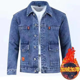 2022 Autumn and Winter New Men's Classic Fashion All-Match Denim Jacket Men's Fleece Thickening Warm High-Quality Jacket S-5XL