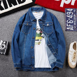 HIQOR Oversize Denim Jacket Male 8xl Men's Fashion Bomber Jacket Cotton Solid Long Sleeve Jacket 2024 New In Jackets Man Coats