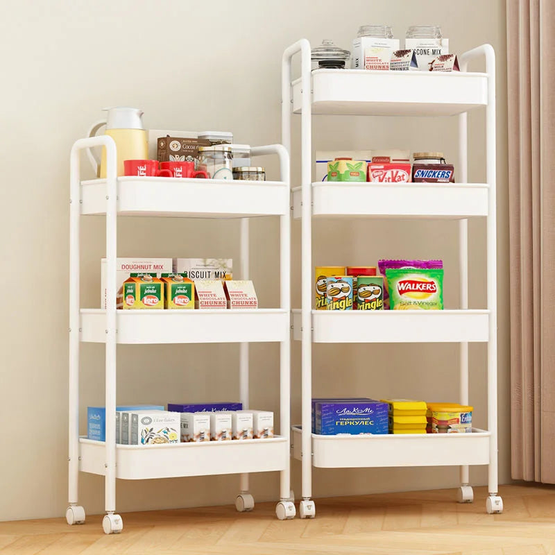 Small Cart Storage Rack Kitchen Bedroom 3 Layers Snacks Mobile Cart Bathroom Storage Rack Kitchen Islands Trolleys Rolling Cart