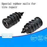 Vacuum Tyre Tire Repair Tools Kit Puncture For Materials Set Motorcycle Tubeless Patch Nail Rubber Tool Glue Free Film Nail Car