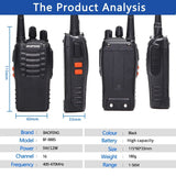 2/4PCS Baofeng BF-888S 12W Walkie Talkie Dual Band Portable Long Range Standby UHF 400-470MHz USB Ham Two Way Radio for Hunting