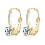 Trendy 14K Gold Plated Earrings 2023 Silver Hoops 925 Dangle Earrings for Women Lever Back Moissanite Earring Drop Girls Jewelry